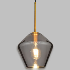 Alternative view of GLOBOSTAR® AMARIS 00872 Μοντέρνο Κρεμαστό Φωτιστικό Οροφής με Ντουί 1 x E27 AC 220-240V IP20 - Χρυσό Πλατίνα & Μαύρο Φιμέ - Μ22 x Π22 x Y22cm