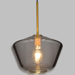 Alternative view of GLOBOSTAR® AMARIS 00873 Μοντέρνο Κρεμαστό Φωτιστικό Οροφής με Ντουί 1 x E27 AC 220-240V IP20 - Χρυσό Πλατίνα & Μαύρο Φιμέ - Μ30 x Π30 x Y22cm
