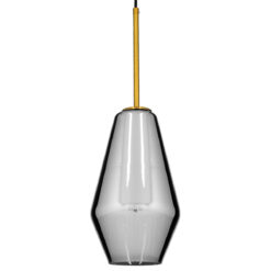 GLOBOSTAR® AMARIS 00874 Μοντέρνο Κρεμαστό Φωτιστικό Οροφής με Ντουί 1 x E27 AC 220-240V IP20 - Χρυσό Πλατίνα & Μαύρο Φιμέ - Μ17 x Π17 x Υ30cm