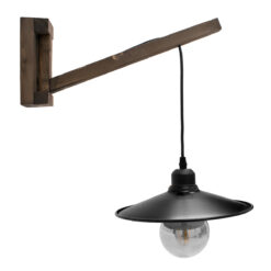 Alternative view of GLOBOSTAR® JONAS 00882 Vintage Φωτιστικό Τοίχου - Απλίκα με Ντουί 1 x E27 AC 220-240V IP20 - Καφέ & Μαύρο - Μ26 x Π50 x Υ50cm