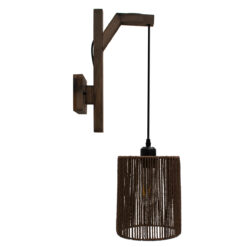 Alternative view of GLOBOSTAR® CASTI 00887 Boho Φωτιστικό Τοίχου - Απλίκα με Ντουί 1 x E27 AC 220-240V IP20 - Καφέ - Μ18 x Π30 x Υ75cm