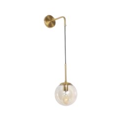 Alternative view of GLOBOSTAR® MADISON 01427 Μοντέρνο Φωτιστικό Τοίχου - Απλίκα με Ντουί 1 x E27 AC 220-240V IP20 - Χρυσό & Μελί - Μ15 x Π25 x Υ65cm