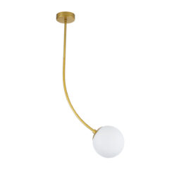 GLOBOSTAR® DRIZZLE 00921 Μοντέρνο Φωτιστικό Οροφής με Ντουί 1 x E27 AC 220-240V IP20 - Λευκό & Χρυσό - Μ15 x Π15 x Υ100cm