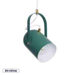 GLOBOSTAR® HAZEL 00928 Μοντέρνο Κρεμαστό Φωτιστικό Οροφής με Ντουί 1 x E27 AC 220-240V IP20 - Πράσινο & Χρυσό - Μ12 x Π12 x Υ27cm