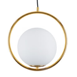 GLOBOSTAR® MADRID 00932 Μοντέρνο Κρεμαστό Φωτιστικό Οροφής με Ντουί 1 x E27 AC 220-240V IP20 - Χρυσό & Λευκό - Μ30 x Π20 x Υ30cm