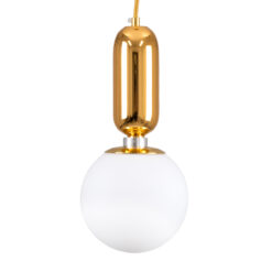 Alternative view of GLOBOSTAR® MAVERICK 00943 Μοντέρνο Κρεμαστό Φωτιστικό Οροφής με Ντουί 1 x E27 AC 220-240V IP20 - Χρυσό & Λευκό - Μ15 x Π15 x Υ33cm