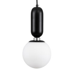 GLOBOSTAR® MAVERICK 00945 Μοντέρνο Κρεμαστό Φωτιστικό Οροφής με Ντουί 1 x E27 AC 220-240V IP20 - Μαύρο & Λευκό - Μ15 x Π15 x Υ33cm