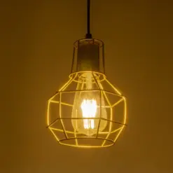 Alternative view of GLOBOSTAR® CAGE 00950 Vintage Κρεμαστό Φωτιστικό Οροφής με Ντουί 1 x E27 AC 220-240V IP20 - Χρυσό - Μ15 x Π15 x Y21cm