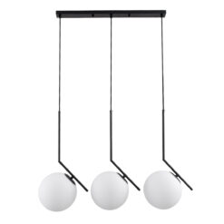 GLOBOSTAR® MONROE 00954 Μοντέρνο Κρεμαστό Φωτιστικό Οροφής με Ντουί 3 x E27 AC 220-240V IP20 - Μαύρο & Λευκό - Μ74 x Π25 x Υ50cm