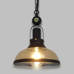 Alternative view of GLOBOSTAR® BILLIARD 00971 Vintage Κρεμαστό Φωτιστικό Οροφής με Ντουί 1 x E27 AC 220-240V IP20 - Mαύρο & Μελί - Μ25 x Π25 x Υ29cm