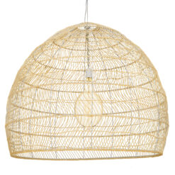 GLOBOSTAR® MALIBU 00974 Boho Κρεμαστό Φωτιστικό Οροφής με Ντουί 1 x E27 AC 220-240V IP20 - Μπεζ - Μ100 x Π100 x Y86cm