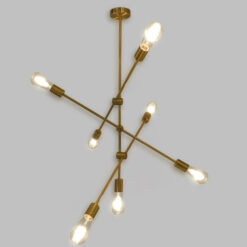 Alternative view of GLOBOSTAR® ESTHER 00993 Μοντέρνο Κρεμαστό Φωτιστικό Οροφής με Ντουί 7 x E27 AC 220-240V IP20 - Χρυσό - Μ75 x Π75 x Υ88cm