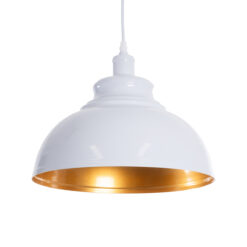Alternative view of GLOBOSTAR® ANDY 00999 Μοντέρνο Κρεμαστό Φωτιστικό Οροφής με Ντουί 1 x E27 AC 220-240V IP20 - Λευκό & Χρυσό - Μ35 x Π35 x Υ28cm