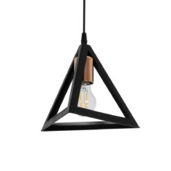 Alternative view of GLOBOSTAR® TRIANGLE 203-0161 Μοντέρνο Κρεμαστό Φωτιστικό Οροφής με Ντουί 1 x E27 AC 220-240V IP20 - Μάυρο & Χάλκινο - Μ24 x Π24 x Υ22cm