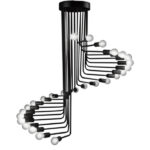 GLOBOSTAR® STAIRS 01024 Μοντέρνο Φωτιστικό Οροφής με Ντουί 26 x E27 AC 220-240V IP20 - Μαύρο - Μ80 x Π80 x Υ95cm