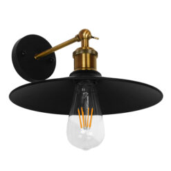 Alternative view of GLOBOSTAR® MINIMALL 01039 Vintage Φωτιστικό Τοίχου - Απλίκα με Ντουί 1 x E27 AC 220-240V IP20 - Μαύρο & Χρυσό - Μ22 x Π39 x Υ18cm
