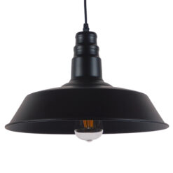 GLOBOSTAR® RAY 01049 Vintage Κρεμαστό Φωτιστικό Οροφής με Ντουί 1 x E27 AC 220-240V IP20 - Μαύρο - Μ36 x Π36 x Υ25cm