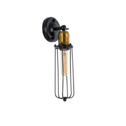Alternative view of GLOBOSTAR® CATEL 01055 Vintage Φωτιστικό Τοίχου - Απλίκα με Ντουί 1 x E27 AC 220-240V IP20 - Μαύρο & Χρυσό - Μ11 x Π10.5 x Υ36cm