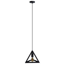 Alternative view of GLOBOSTAR® TRIANGLE 01063 Μοντέρνο Κρεμαστό Φωτιστικό Οροφής με Ντουί 1 x E27 AC 220-240V IP20 - Μαύρο - Μ25 x Π25 x Y21cm