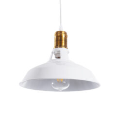 Alternative view of GLOBOSTAR® ANER 01072 Vintage Κρεμαστό Φωτιστικό Οροφής με Ντουί 1 x E27 AC 220-240V IP20 - Λευκό & Χρυσό - Μ27.5 x Π27.5 x Υ19cm