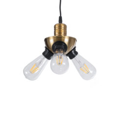 Alternative view of GLOBOSTAR® COPPER 01076 Vintage Κρεμαστό Φωτιστικό Οροφής με Ντουί 3 x E27 AC 220-240V IP20 - Χρυσό & Μαύρο - Μ14 x Π14 x Υ13cm