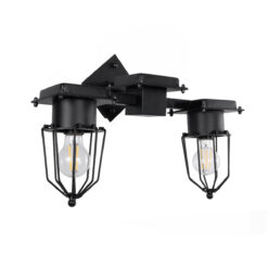 Alternative view of GLOBOSTAR® TORO 01079 Vintage Φωτιστικό Τοίχου - Απλίκα με Ντουί 2 x E27 AC 220-240V IP20 - Μαύρο - Μ44 x Π33 x Υ21cm
