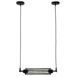 Alternative view of GLOBOSTAR® TUBING 01085 Vintage Κρεμαστό Φωτιστικό Οροφής με Ντουί 1 x E27 AC 220-240V IP20 - Μαύρο - Μ43 x Π11 x Υ11cm