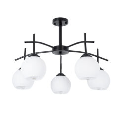 Alternative view of GLOBOSTAR® LUNA 01088 Μοντέρνο Φωτιστικό Οροφής με Ντουί 5 x E27 AC 220-240V IP20 - Λευκό & Μαύρο - Μ60 x Π60 x Υ43cm