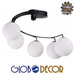 Alternative view of GLOBOSTAR® SELINA 01090 Μοντέρνο Φωτιστικό Οροφής με Ντουί 5 x E27 AC 220-240V IP20 - Μαύρο & Λευκό - Μ63 x Π63 x Υ47cm