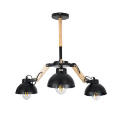 Alternative view of GLOBOSTAR® OLD SCHOOL 01093 Μοντέρνο Φωτιστικό Οροφής με Ντουί 3 x E27 AC 220-240V IP20 - Μαύρο & Μπεζ - Μ75 x Π75 x Υ35cm