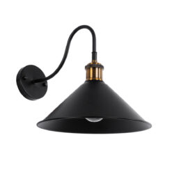 Alternative view of GLOBOSTAR® ANBET 01121 Vintage Φωτιστικό Τοίχου - Απλίκα με Ντουί 1 x E27 AC 220-240V IP20 - Μαύρο & Χρυσό - Μ26 x Π38 x Υ27cm