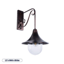GLOBOSTAR® ANNIEL 01124 Vintage Φωτιστικό Τοίχου - Απλίκα με Ντουί 1 x E27 AC 220-240V IP20 - Χάλκινο - Μ27 x Π40 x Υ56cm