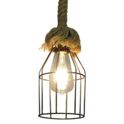 Alternative view of GLOBOSTAR® LAICO 01129 Vintage Κρεμαστό Φωτιστικό Οροφής με Ντουί 1 x E27 AC 220-240V IP20 - Μπρούτζινο & Μπεζ - Μ12 x Π12 x Υ100cm