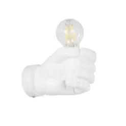 GLOBOSTAR® FIST 01137 Μοντέρνο Φωτιστικό Τοίχου - Απλίκα με Ντουί 1 x E27 AC 220-240V IP20 - Λευκό - Μ15 x Π10 x Υ10cm