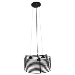 Alternative view of GLOBOSTAR® KEVIA 01150 Μοντέρνο Κρεμαστό Φωτιστικό Οροφής με Ντουί 3 x E27 AC 220-240V IP20 - Μαύρο & Λευκό - Μ40 x Π40 x Υ17.5cm