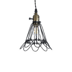 Alternative view of GLOBOSTAR® FLOWER IRON RUST 01181 Vintage Κρεμαστό Φωτιστικό Οροφής με Ντουί 1 x E27 AC 220-240V IP20 - Μαύρο & Μπρούτζινο - Μ10 x Π10 x Υ20cm