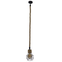 Alternative view of GLOBOSTAR® HELLET 01182 Vintage Κρεμαστό Φωτιστικό Οροφής με Ντουί 1 x E27 AC 220-240V IP20 - Μαύρο & Μπεζ - Μ16 x Π16 x Υ25cm