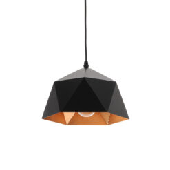 Alternative view of GLOBOSTAR® HEXAGON 01194 Μοντέρνο Κρεμαστό Φωτιστικό Οροφής με Ντουί 1 x E27 AC 220-240V IP20 - Μαύρο & Χρυσό - Μ25 x Π25 x Υ15cm