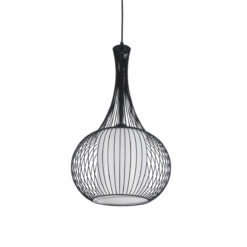 Alternative view of GLOBOSTAR® LILY 01198 Μοντέρνο Κρεμαστό Φωτιστικό Οροφής με Ντουί 1 x E27 AC 220-240V IP20 - Μαύρο & Λευκό - Μ30 x Π30 x Υ50cm