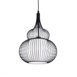 Alternative view of GLOBOSTAR® LILY 01199 Μοντέρνο Κρεμαστό Φωτιστικό Οροφής με Ντουί 1 x E27 AC 220-240V IP20 - Μαύρο & Λευκό - Μ31 x Π31 x Υ42cm