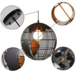 GLOBOSTAR® EARTH 01205 Vintage Κρεμαστό Φωτιστικό Οροφής με Ντουί 1 x E27 AC 220-240V IP20 – Μαύρο – Μ30 x Π30 x Υ30cm