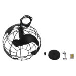 GLOBOSTAR® EARTH 01205 Vintage Κρεμαστό Φωτιστικό Οροφής με Ντουί 1 x E27 AC 220-240V IP20 – Μαύρο – Μ30 x Π30 x Υ30cm