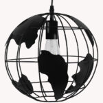 GLOBOSTAR® EARTH 01205 Vintage Κρεμαστό Φωτιστικό Οροφής με Ντουί 1 x E27 AC 220-240V IP20 – Μαύρο – Μ30 x Π30 x Υ30cm