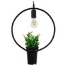 GLOBOSTAR® FLOWERPOT 10001212 Μοντέρνο Κρεμαστό Φωτιστικό Οροφής με Ντουί 1 x E27 AC 220-240V IP20 - Μαύρο & Πράσινο - Μ30 x Π30 x Υ30cm