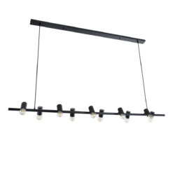 Alternative view of GLOBOSTAR® ALFREDA 01242 Μοντέρνο Κρεμαστό Φωτιστικό Οροφής με Ντουί 10 x E27 AC 220-240V IP20 - Μαύρο - Μ140 x Π18 x Υ7cm