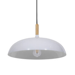 GLOBOSTAR® VALLETE 01256 Μοντέρνο Κρεμαστό Φωτιστικό Οροφής με Ντουί 1 x E27 AC 220-240V IP20 - Λευκό & Μπεζ - Μ45 x Π45 x Υ27cm
