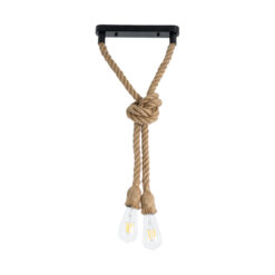 Alternative view of GLOBOSTAR® ROPE 01279 Boho Κρεμαστό Φωτιστικό Οροφής με Ντουί 2 x E27 AC 220-240V IP20 - Μπεζ - Μ30 x Π3.5 x Υ100cm