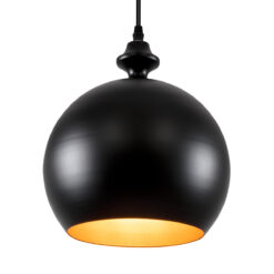 GLOBOSTAR® ROCKFORD 01287-B Μοντέρνο Κρεμαστό Φωτιστικό Οροφής με Ντουί 1 x E27 AC 220-240V IP20 - Μαύρο & Χρυσό - Μ24 x Π24 x Y27cm