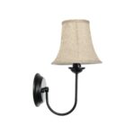 GLOBOSTAR® SHELLY 01299 Vintage Φωτιστικό Τοίχου – Απλίκα με Ντουί 1 x E27 AC 220-240V IP20 – Μαύρο & Μπεζ – Μ13 x Π18 x Υ34cm