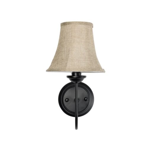 GLOBOSTAR® SHELLY 01299 Vintage Φωτιστικό Τοίχου – Απλίκα με Ντουί 1 x E27 AC 220-240V IP20 – Μαύρο & Μπεζ – Μ13 x Π18 x Υ34cm